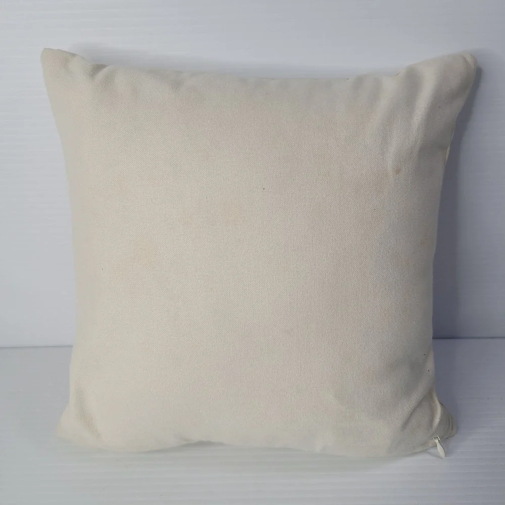 Pottery Barn Throw Pillow Coral Coastal Beaded Red White 12x12 Square Cotton